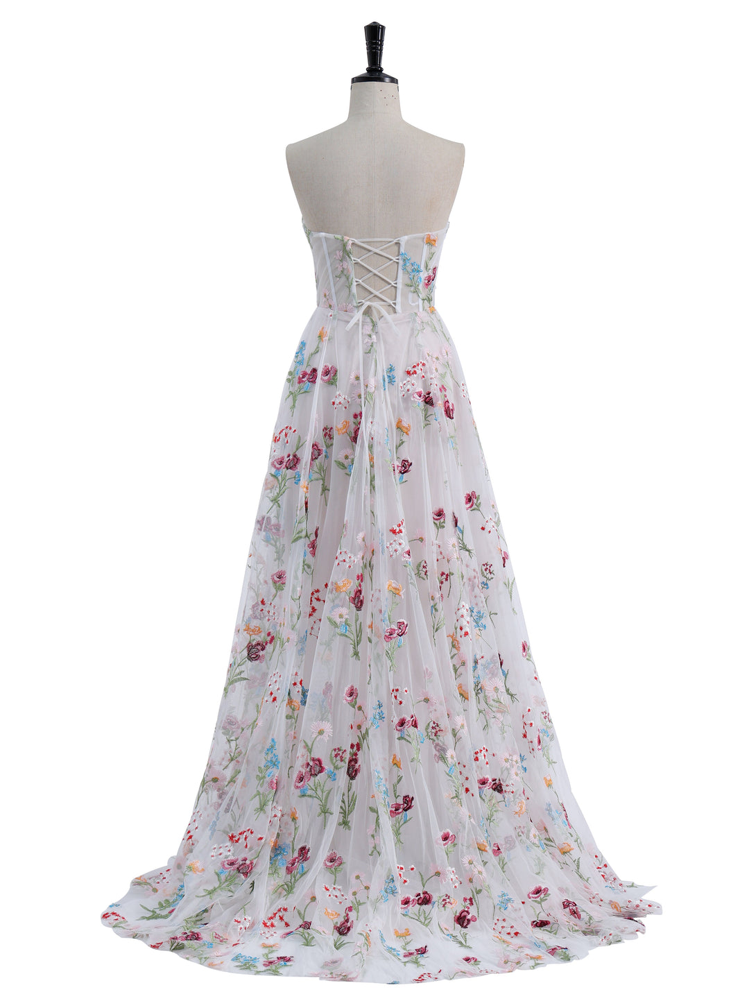 Strapless,  Embroidery, Flower A Line Party Dress, Photo Shoots Dress