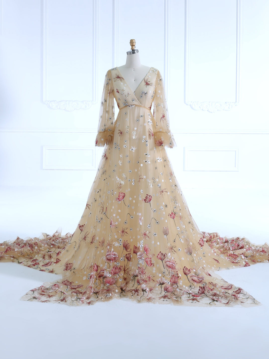 Boho Embroidery, Lace Dress for Photo Shoot, Woman Maxi Dress , Photography Props 