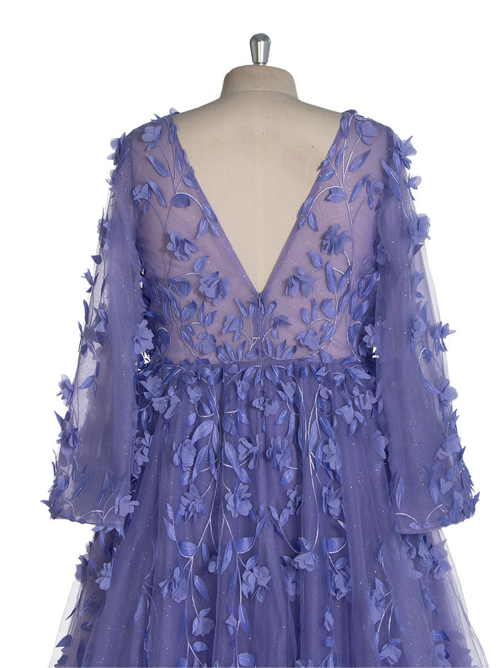 Wunderschönes Ballkleid mit Blumenspitze in Übergröße YW240115 