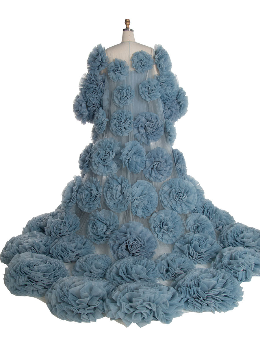 Handgemachter Blumenumhang mit Futterkleid Fotoshooting Outfit Hochzeitsumhang YW240005 