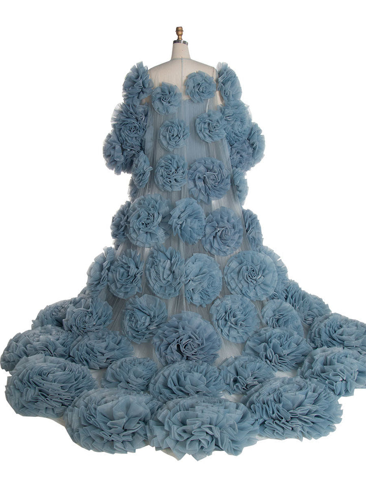 Handgemachter Blumenumhang mit Futterkleid Fotoshooting Outfit Hochzeitsumhang YW240005 