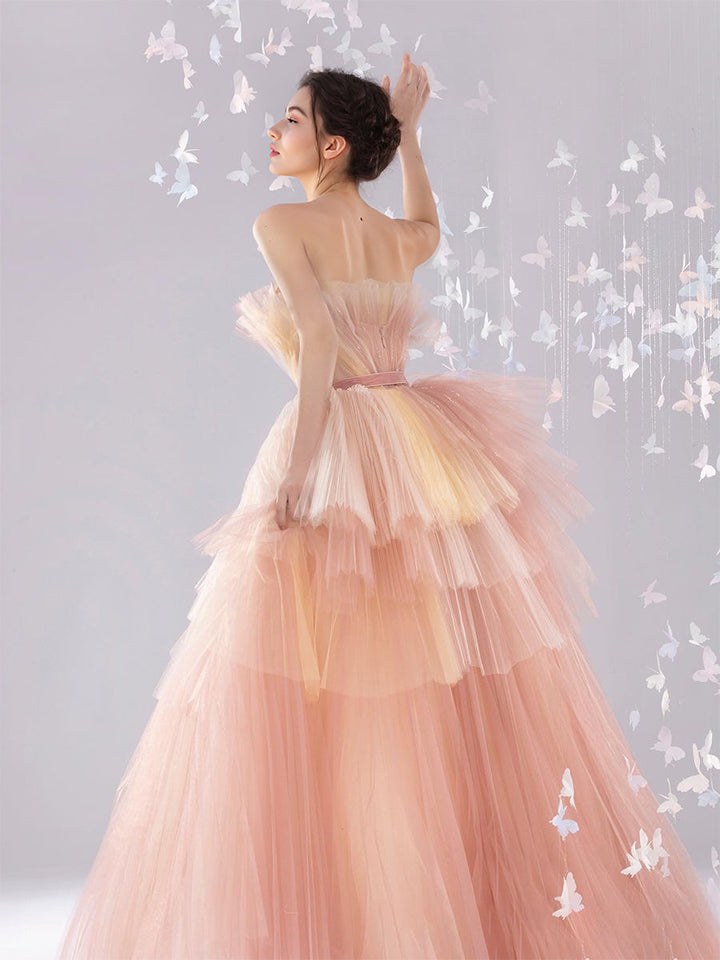 Rosa Tüll Maxi Flauschiges Hochzeit Braut Geburtstag Foto-Session Abendkleid 