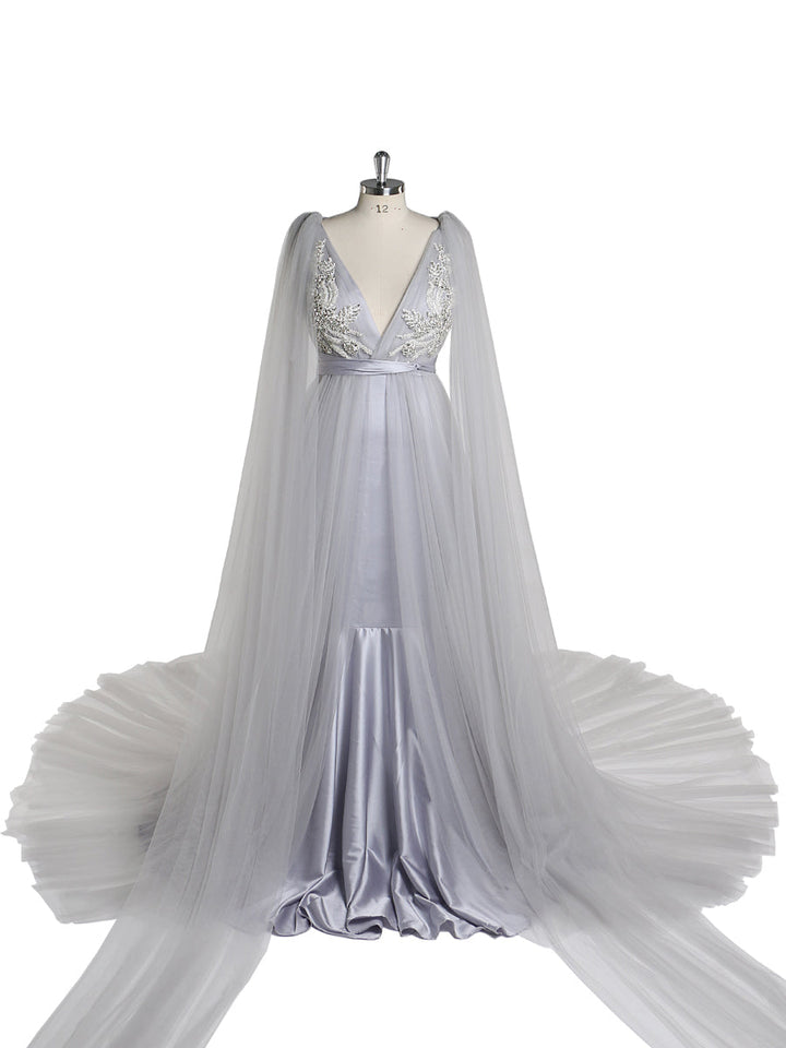 Meerjungfrau Stretch Stoff Umstandsabendkleid Umstandskleid für Fotoshooting Babypartykleid YW220425 