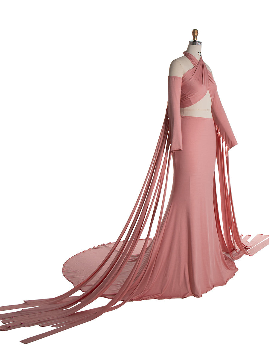 Stretchy Fabric ,2 Piece Set, Maternity Dress for Photo Shoot