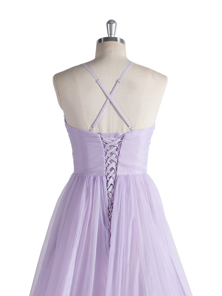 Lila fliegendes Kleid für Fotoshooting, lange Schleppe, Seide, weicher Organza, fließendes Kleid, Shooting-Kleid YW250016 