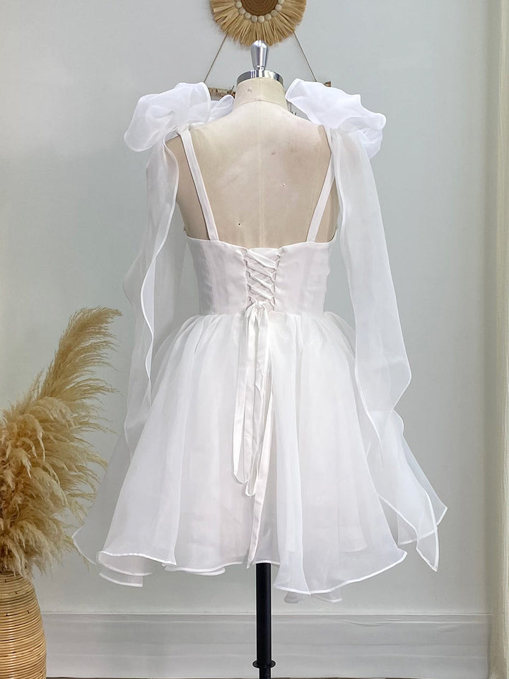 Elegantes kurzes Ballkleid mit Herzausschnitt, Mini-Heimkehrkleid YW240515 