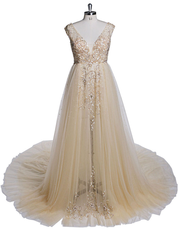 Perlenbesetztes Umstandskleid mit V-Ausschnitt für Fotoshootings, elegantes ärmelloses Maxikleid, Fotografie-Kleid 