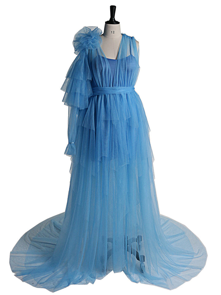 Abendkleid mit einer Schulter und Sling-Futter, Umstandskleid für Fotoshootings oder Babypartys 2021, YEWEN 