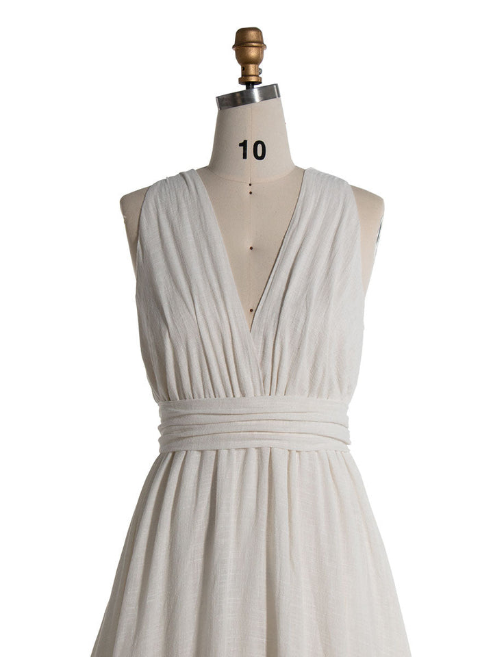 Boho Chic Cotton Layered Ruffles Maxi Dress 
