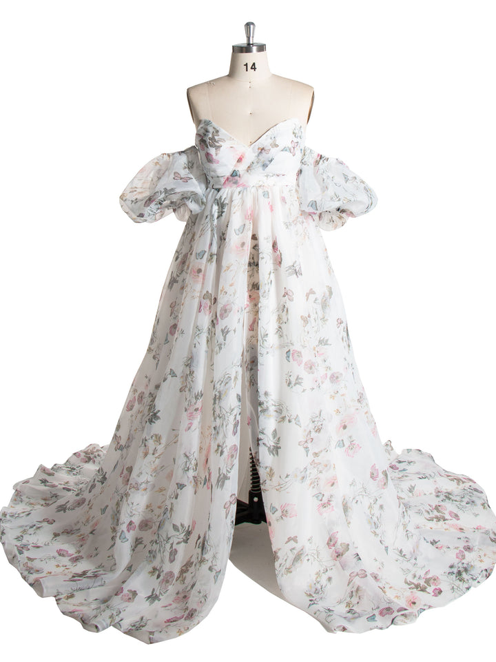 V Neck, Printed Floral Matrenity Photoshoot Dresses for Women