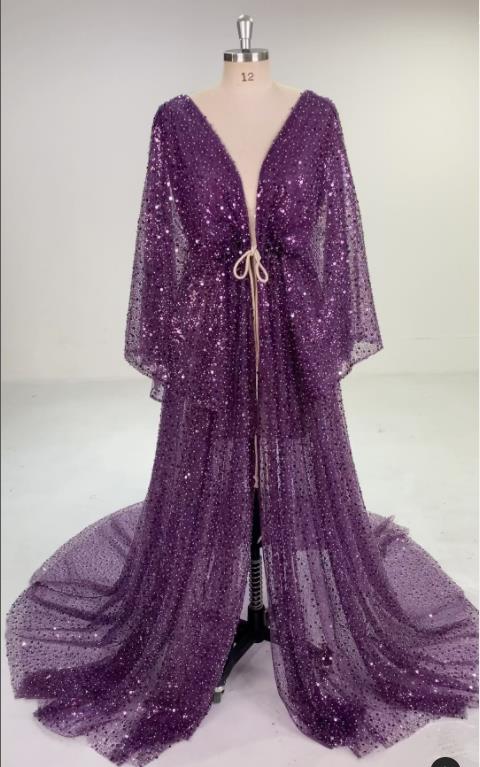 Umstandskleid mit goldenen Pailletten und Perlen für Fotoshootings, Stretch-Taille, Schwangerschaftsfotografie, Robe, Babyparty-Kleid YD21820 