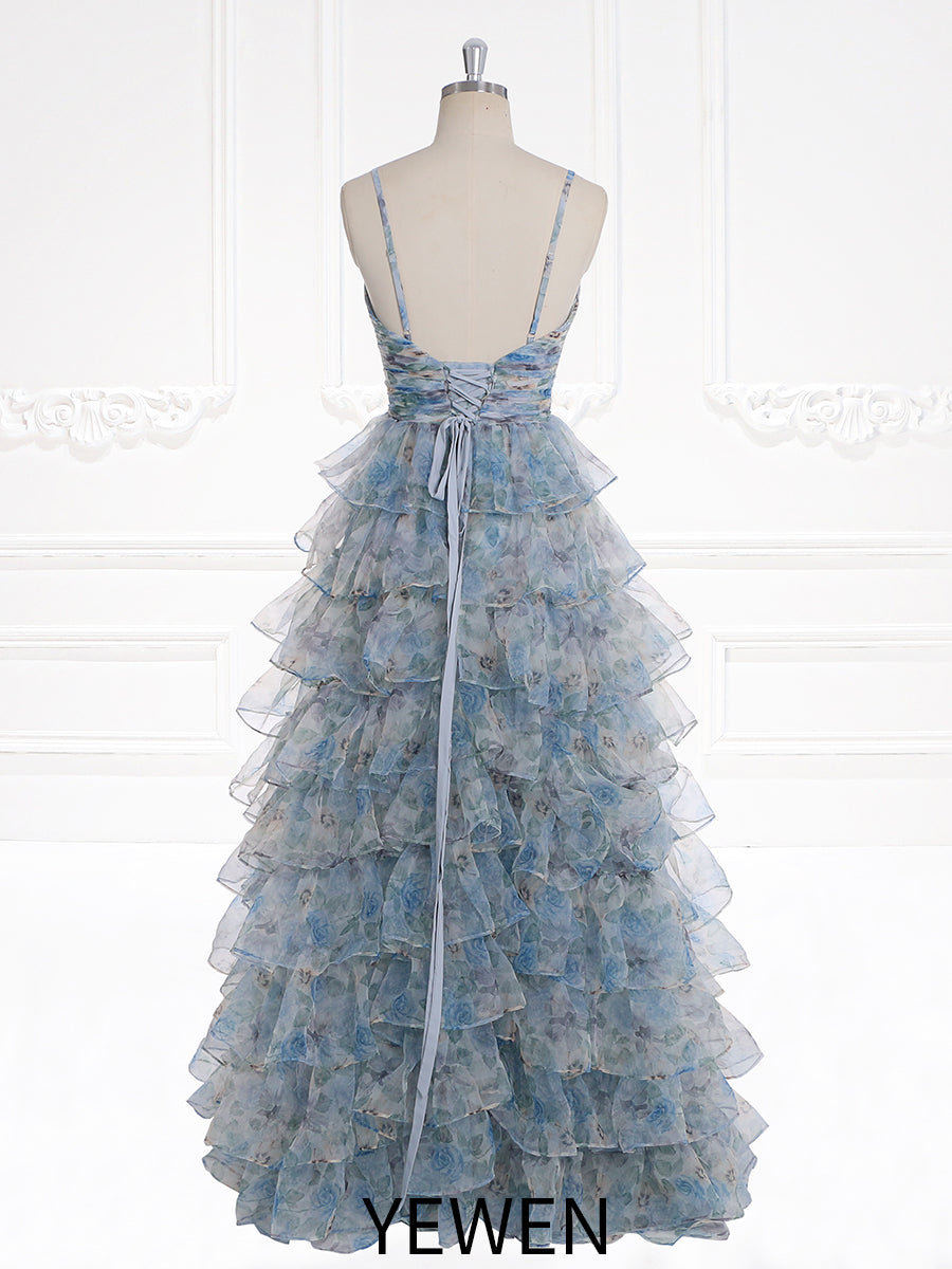 Gestuftes Ballkleid mit mehrlagigen Rüschen, Frühlings-, Strand- und Urlaubskleid, ärmellos, Fotoshooting-Kleid YW231109 