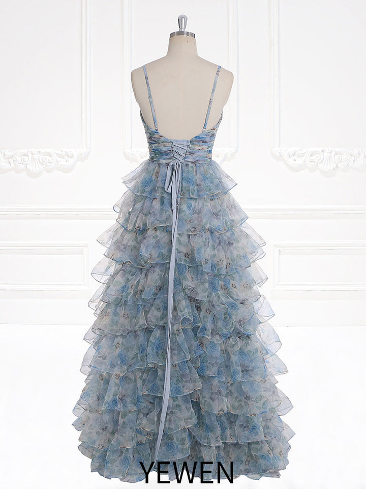 Gestuftes Ballkleid mit mehrlagigen Rüschen, Frühlings-, Strand- und Urlaubskleid, ärmellos, Fotoshooting-Kleid YW231109 
