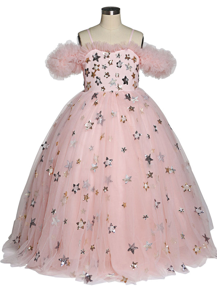 Star Tüll Mädchen Partykleider für Hochzeiten Geburtstage Kinder Fotoshooting Kleid Babyparty Kleid YEWEN 