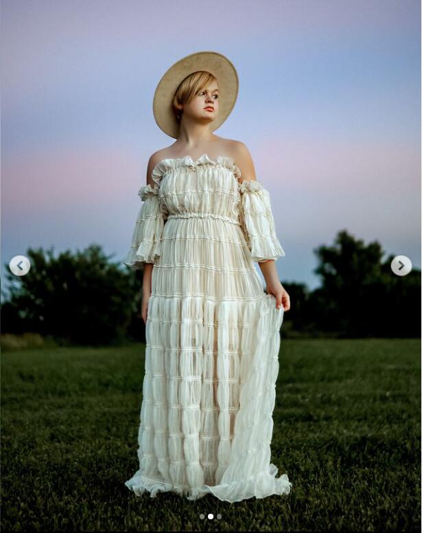 Elegantes schulterfreies Boho-Sommer-Strandkleid für Damen, Fotoshooting-Kleid, Seitenschlitz, YEWEN YW220511 