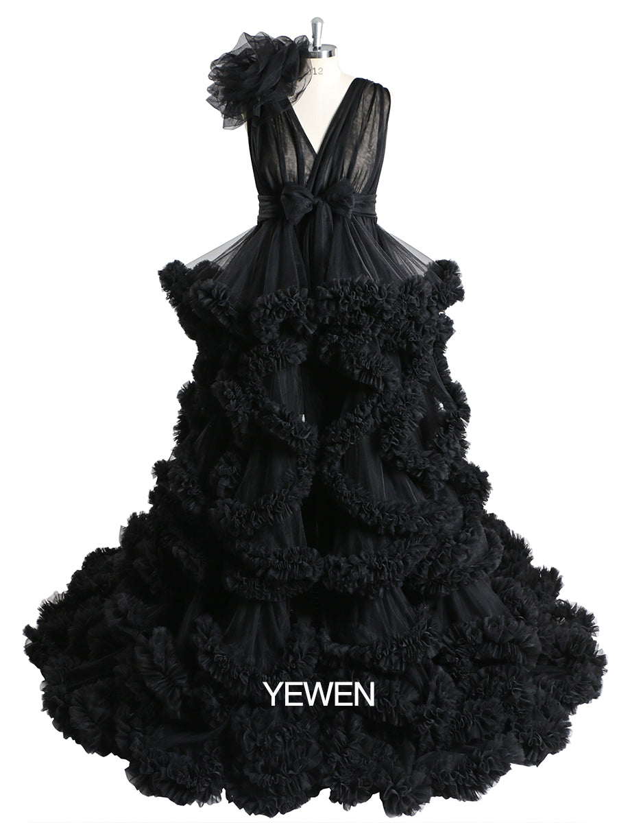 1M Schleppe Wolkenstil Damen Ballkleid Hochzeitsfotografie Kleid Umstandskleid für Fotoshooting YW220936 