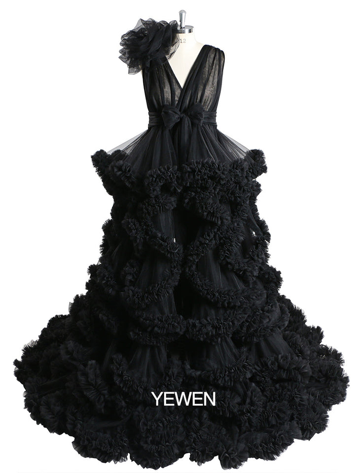 1M Schleppe Wolkenstil Damen Ballkleid Hochzeitsfotografie Kleid Umstandskleid für Fotoshooting YW220936 