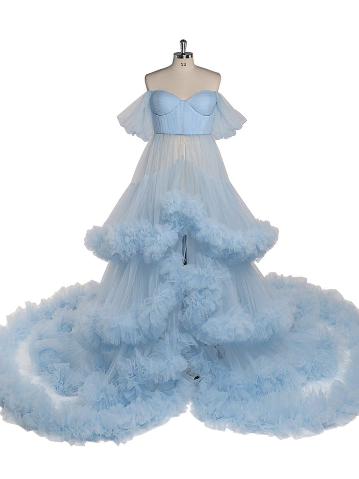 Schulterfreies Umstandskleid mit Herzausschnitt für Fotoshootings, Schwangerschaftsfotografie, Robe, Babypartykleid YW21022 