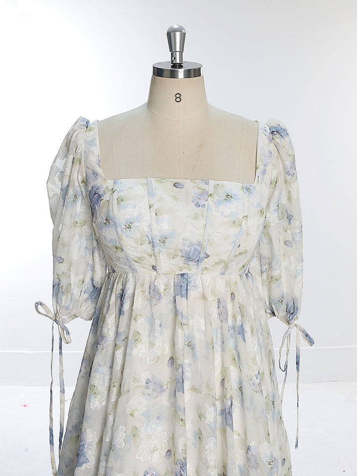 Bezauberndes Chiffonkleid mit Blumendruck / Kleid für die Hochzeit im Hawaii-Stil / Kleid für eine Strandparty / Blumenkleid für Eventparty YW231031 