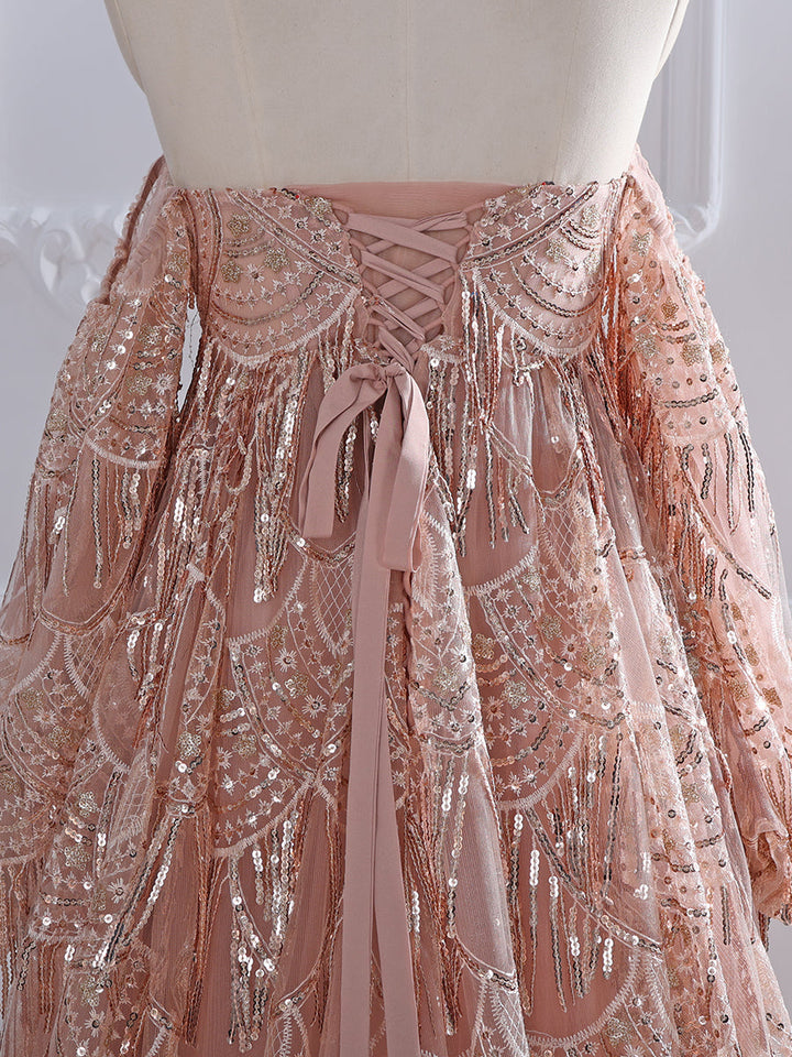 Strapless Sweetheart, Bling Sequins Dress ,Woman Photography , Props Gown