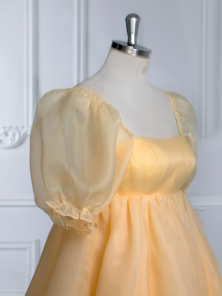 Gelbes kurzes Mini-Partykleid, elegante Homecoming-Cocktailkleider YW243161