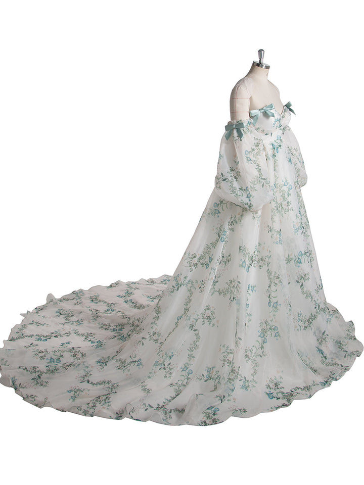 Stylish Printed Matrenity Gown for PhotoShoot,  Pregnancy Baby Shower Dress