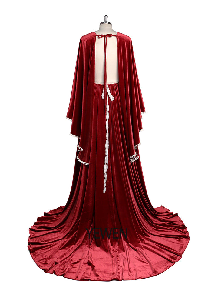 Stretch-Samt-Boho-Kleid mit langen Ärmeln, magisches Kleid für besondere Momente, Fotoshootings, Kleid YEWEN YW220818 