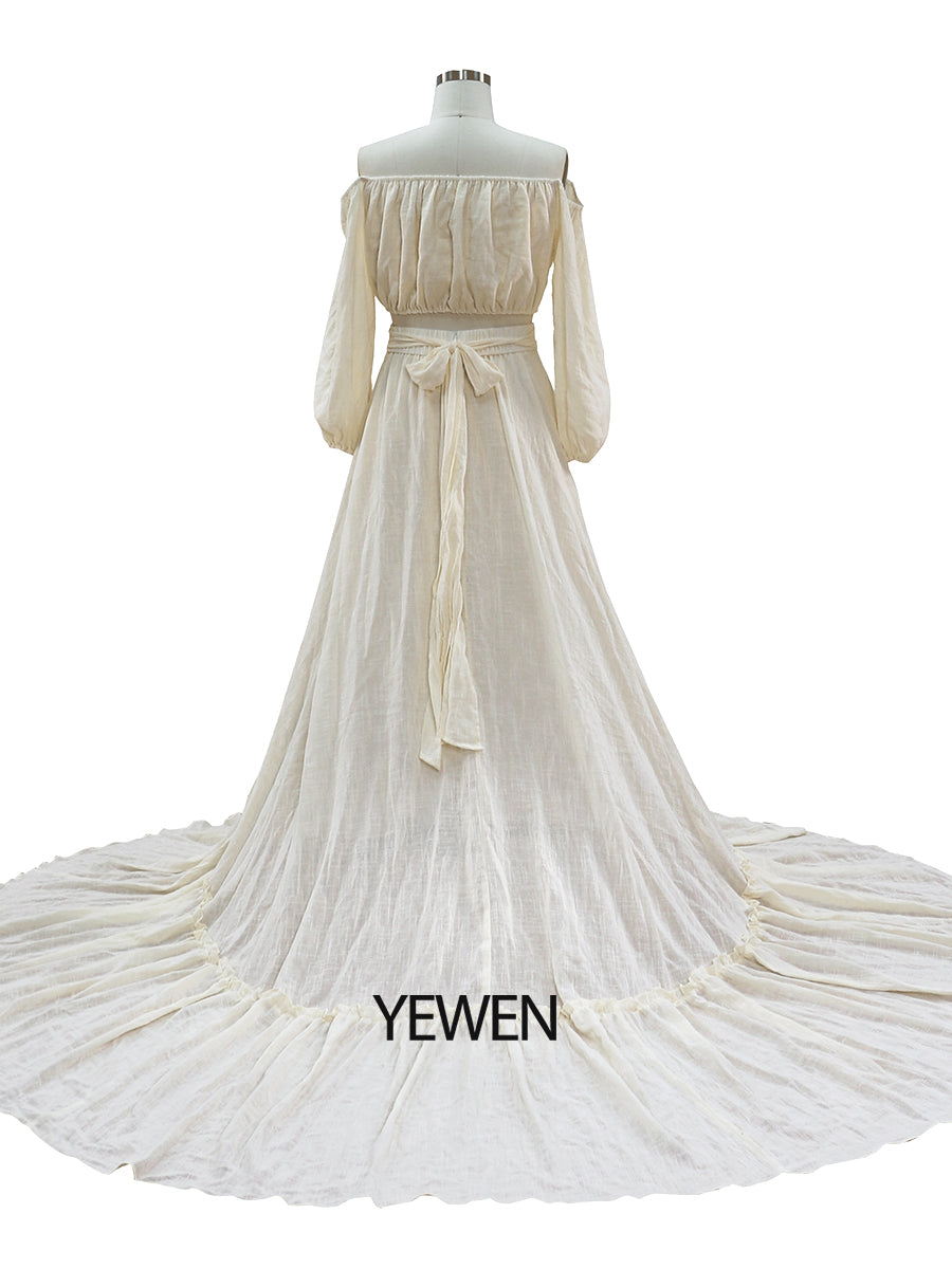 V-Ausschnitt Damenkleid Seitenschlitz Maxikleid Fotoshooting Kleid Benutzerdefinierte Farben YEWEN YW220326