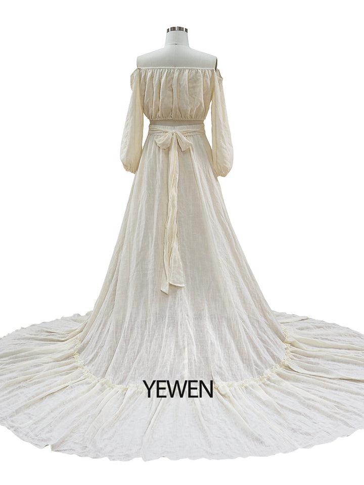 V-Ausschnitt Damenkleid Seitenschlitz Maxikleid Fotoshooting Kleid Benutzerdefinierte Farben YEWEN YW220326