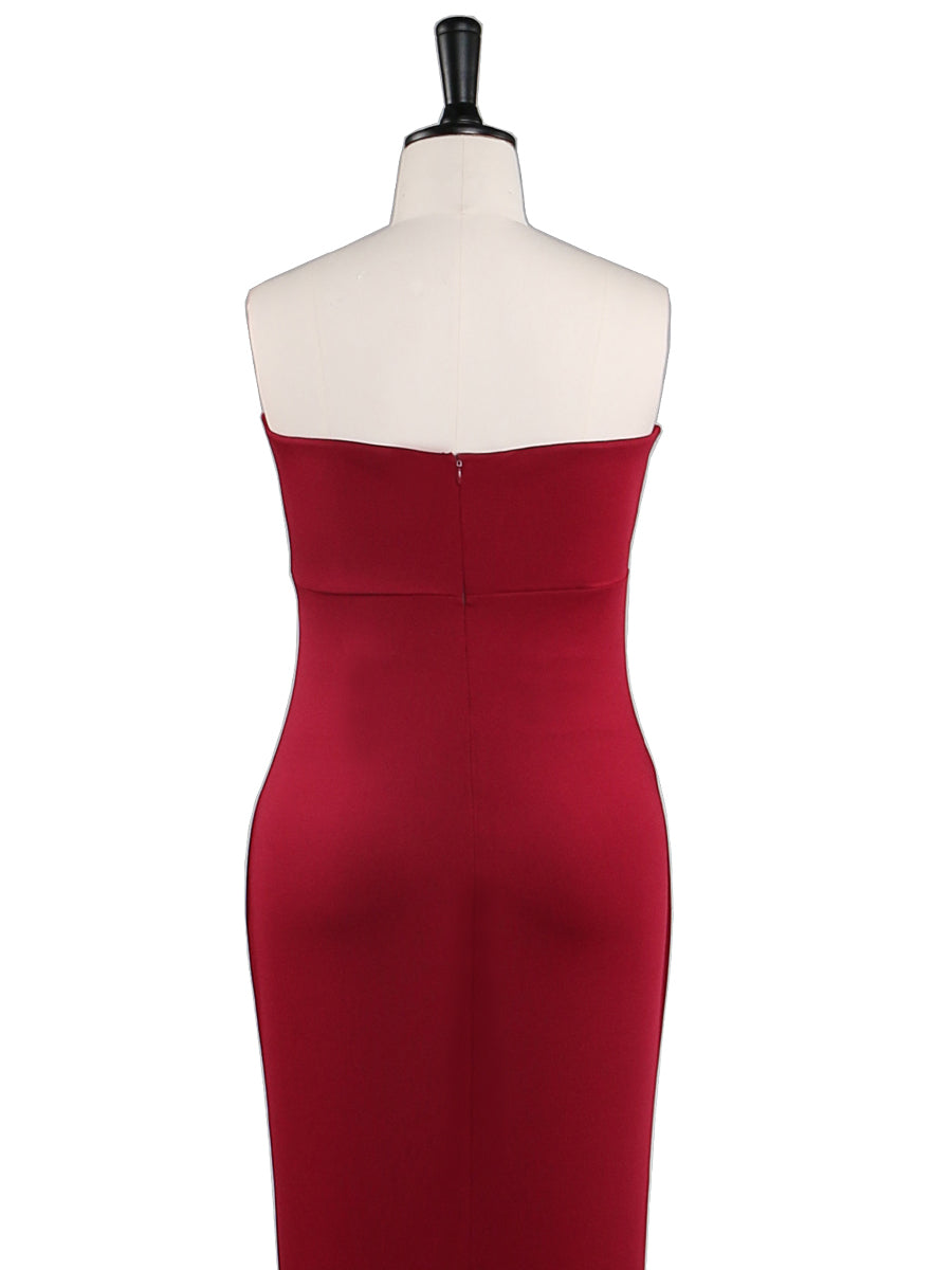 Burgunderrotes Meerjungfrauen-Umstandskleid für Fotoshootings, Kleid für Babyparty YW21036 