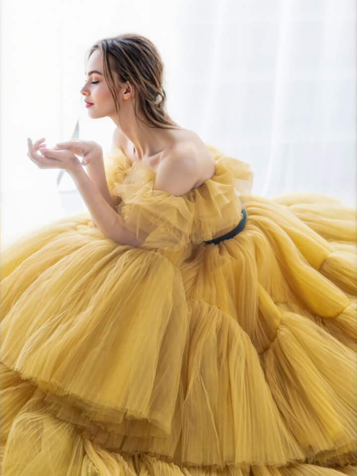Großes Festivalkleid Damen Puffkleid Damenkleid für Fotoshooting Tüll Korsettkleid Großes flauschiges Kleid 