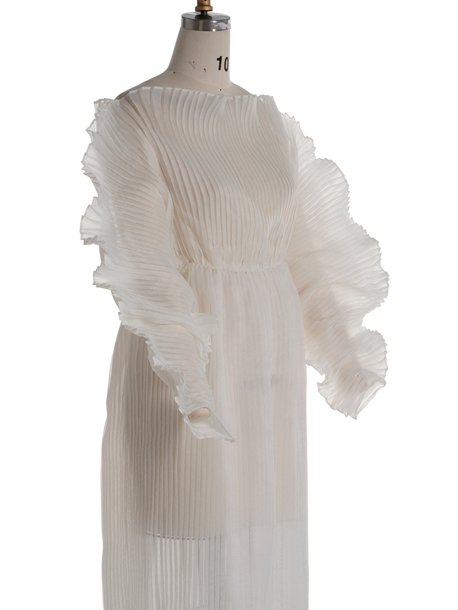 Modisches, plissiertes Organza-Umstandskleid für Fotoshootings, Kleid für Schwangerschaft, Fotoshooting, Babyparty-Kleid YW240006