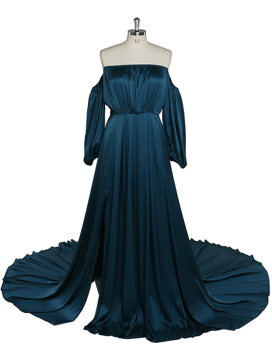 Schulterfreies Umstandsabendkleid Lang Schwangere Frauen Ausgefallene Schwangerschaft Elegence Maxikleid Fotoshooting Kleider YD211103 