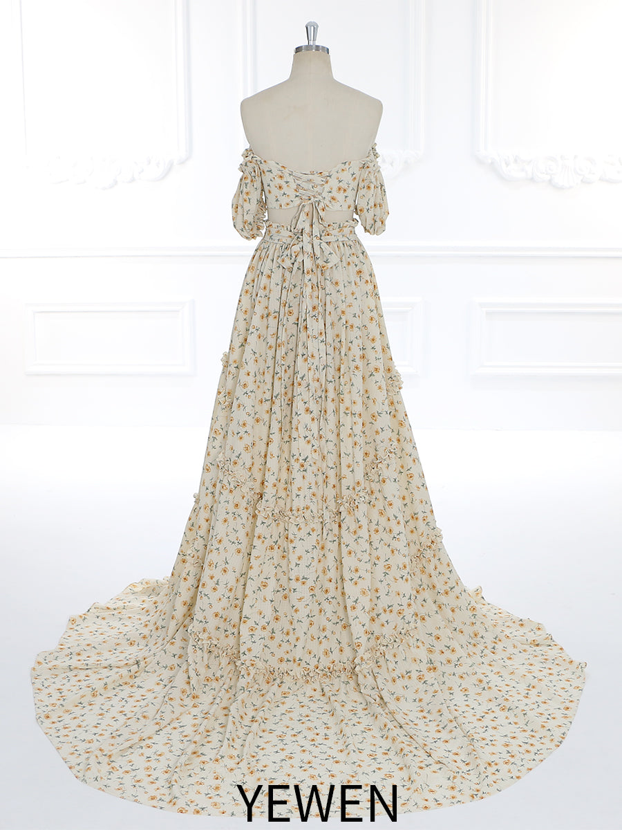Zweiteiliges Set für Damen, Maxikleid, Taillenanpassung, Fotoshooting-Kleider, Outfits YW231091 