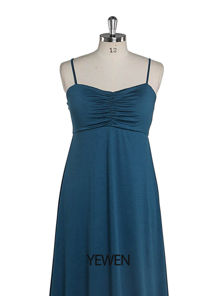 Elegantes Damen Sling Kleid Elastischer Stoff Schlichtes Abendkleid Lang Benutzerdefinierte Farbe YEWEN 