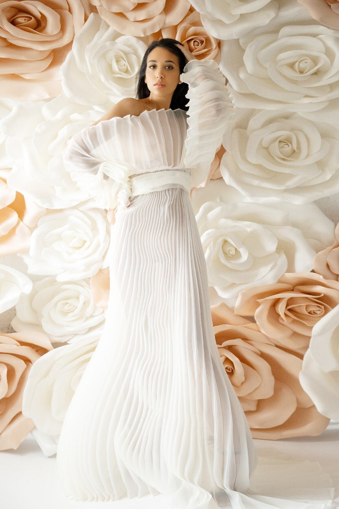 Fashion Organza Pleated  Maternity Dress for Photo Shoots , Dress for Pregnancy Photo Shoot