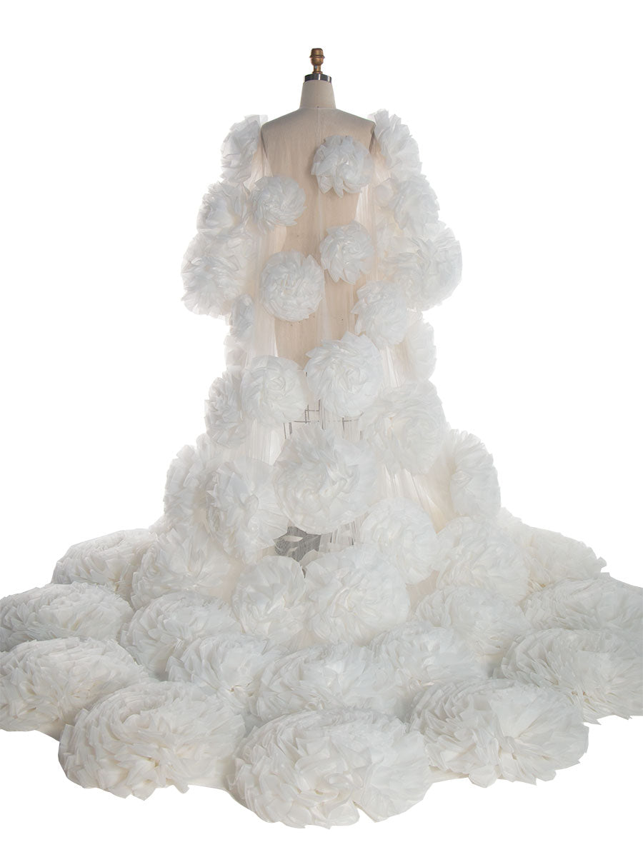 Handgemachter Blumenumhang mit Futterkleid Fotoshooting Outfit Hochzeitsumhang YW240005 