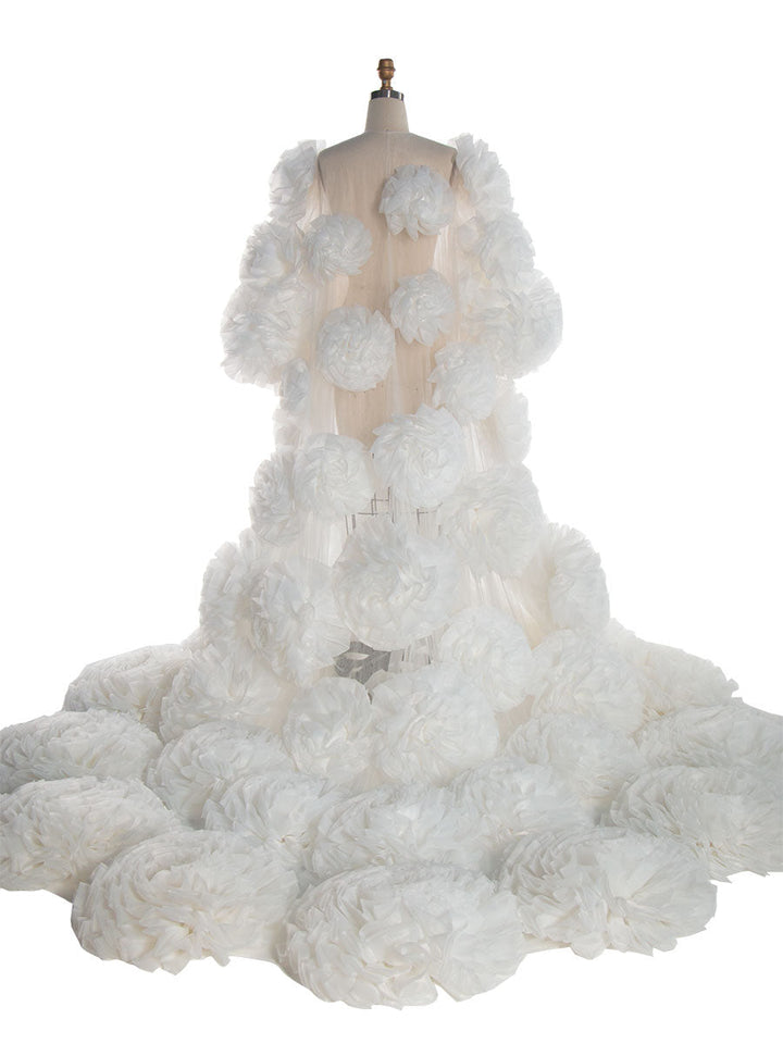 Handgemachter Blumenumhang mit Futterkleid Fotoshooting Outfit Hochzeitsumhang YW240005 