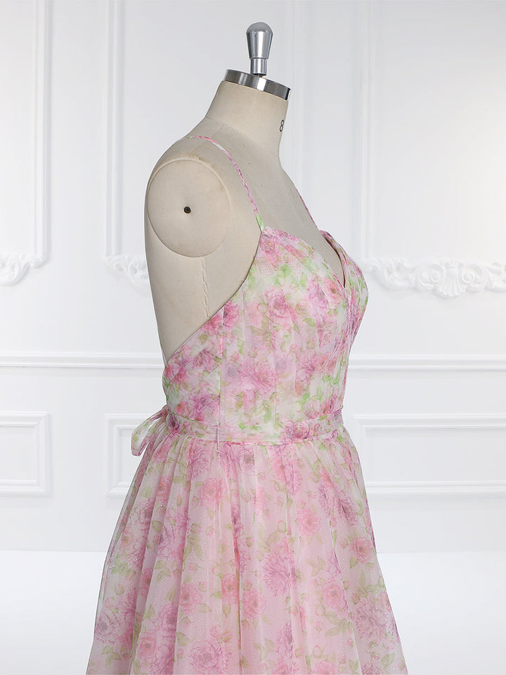 Tüll Slip Fairy Kleid Maxi Ballkleid für Frau Blumen Urlaub Fotografie Kleid 
