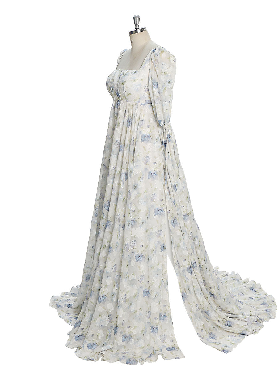 Bezauberndes Chiffonkleid mit Blumendruck / Kleid für die Hochzeit im Hawaii-Stil / Kleid für eine Strandparty / Blumenkleid für Eventparty YW231031 