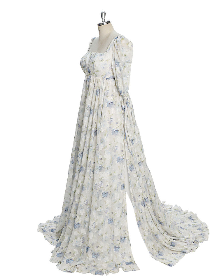 Bezauberndes Chiffonkleid mit Blumendruck / Kleid für die Hochzeit im Hawaii-Stil / Kleid für eine Strandparty / Blumenkleid für Eventparty YW231031 