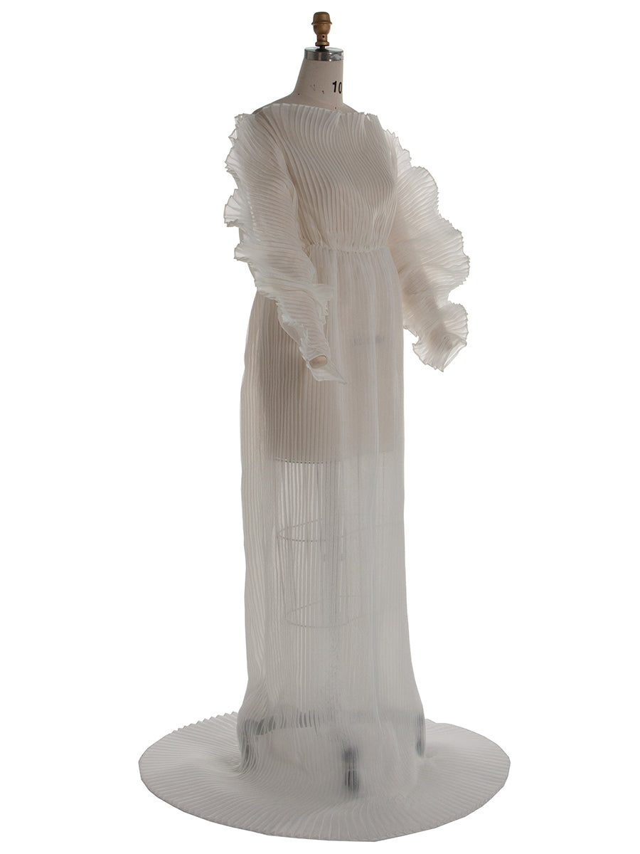 Modisches, plissiertes Organza-Umstandskleid für Fotoshootings, Kleid für Schwangerschaft, Fotoshooting, Babyparty-Kleid YW240006