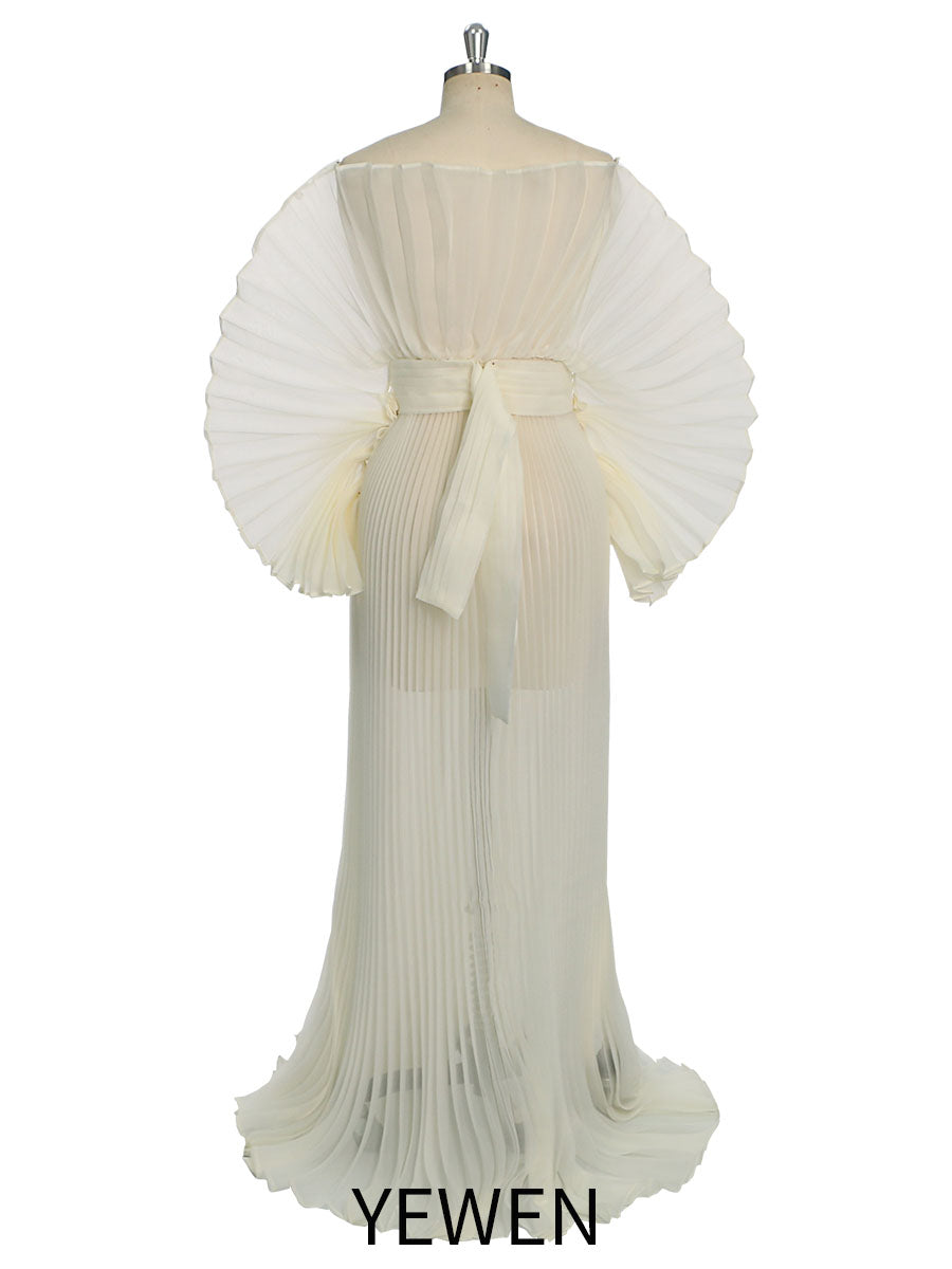 Fashion Organza Pleated  Maternity Dress for Photo Shoots , Dress for Pregnancy Photo Shoot