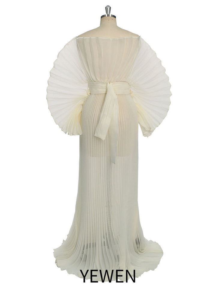 Fashion Organza Pleated  Maternity Dress for Photo Shoots , Dress for Pregnancy Photo Shoot