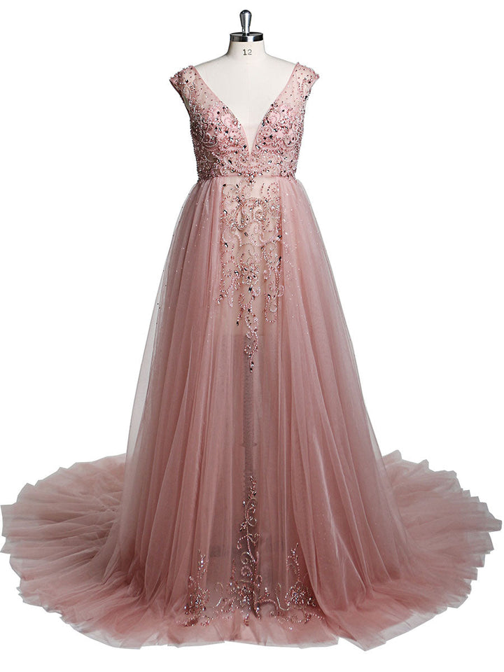 Perlenbesetztes Umstandskleid mit V-Ausschnitt für Fotoshootings, elegantes ärmelloses Maxikleid, Fotografie-Kleid 
