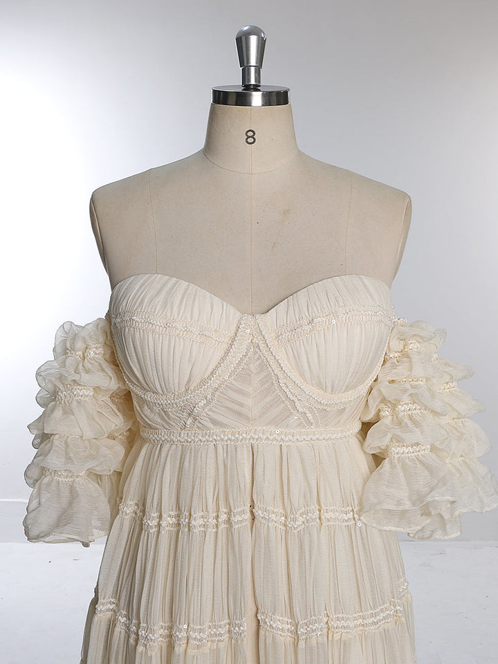 Chiffon-Korsett-Fotoshooting-Kleid, Bohemian-Stil, Umstandskleid für besondere Anlässe, YEWEN YW231033 