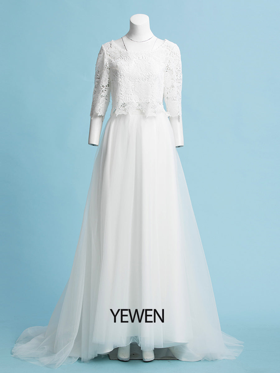 A-Linie Bohemian Brautkleider Lace Top Strand Hochzeit Brautkleid 