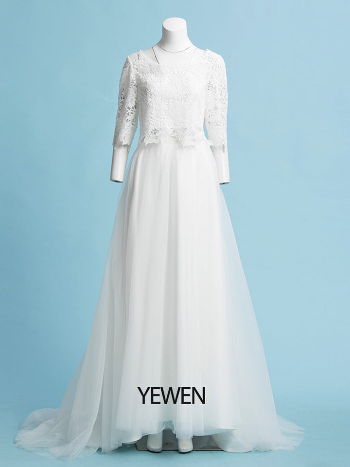A-Linie Bohemian Brautkleider Lace Top Strand Hochzeit Brautkleid 