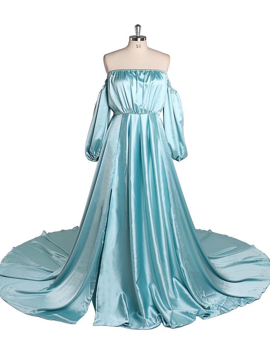 Schulterfreies Umstandsabendkleid Lang Schwangere Frauen Ausgefallene Schwangerschaft Elegence Maxikleid Fotoshooting Kleider YD211103 