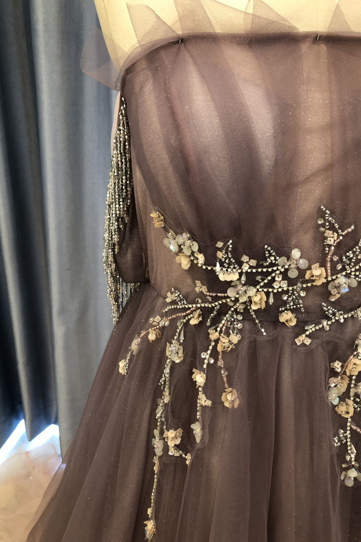Farbverlauf Sternenhimmel Bunte Brautkleider Braut Couture Tüllkleid Fotoshooting Kleid 